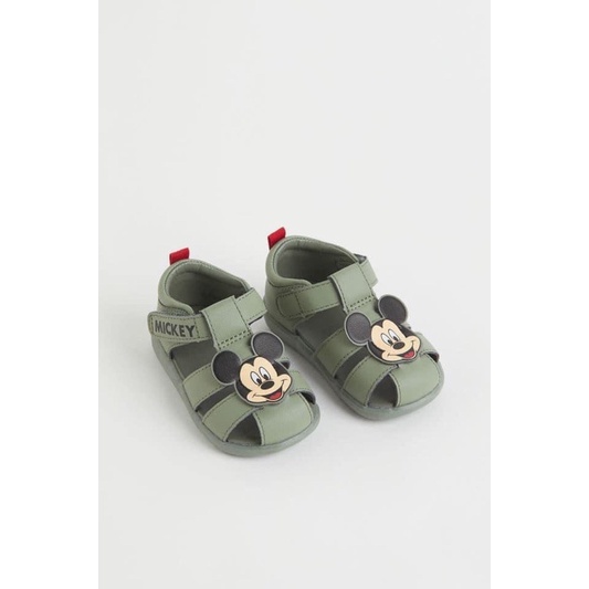 Dép , sandal xuất dư cho bé trai - bé gái , sandal mickey xanh hm quai dán , chất mềm đẹp nhẹ - tiệm nhà AN
