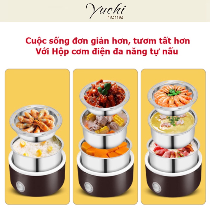 Hộp cơm cắm điện văn phòng Star, nấu cơm dễ dàng, cặp lồng giữ nhiệt 3 tầng, hâm nóng thức ăn - yuchihome