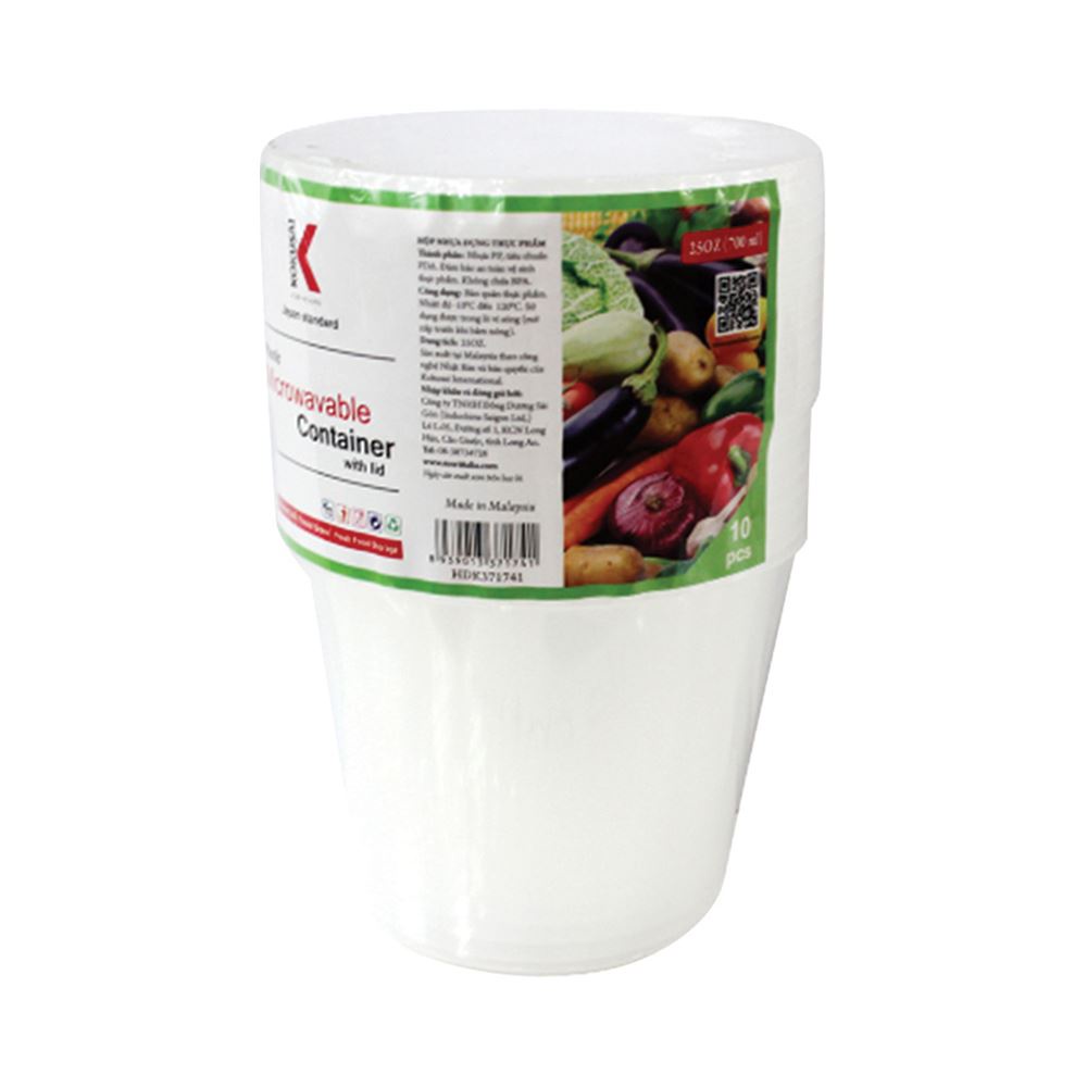 Hộp nhựa tròn Kokusai 700ml lốc 10 cái