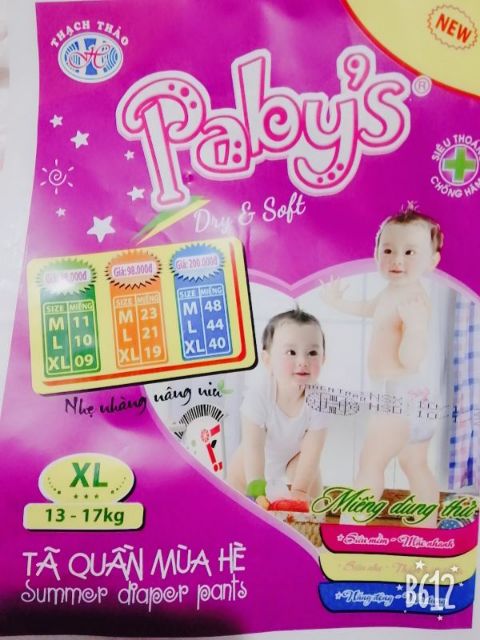 Giảm giá 7 gói tã quần Papy's thạch thảo size M13 L12 XL11 miếng KM 1 miếng cùng size