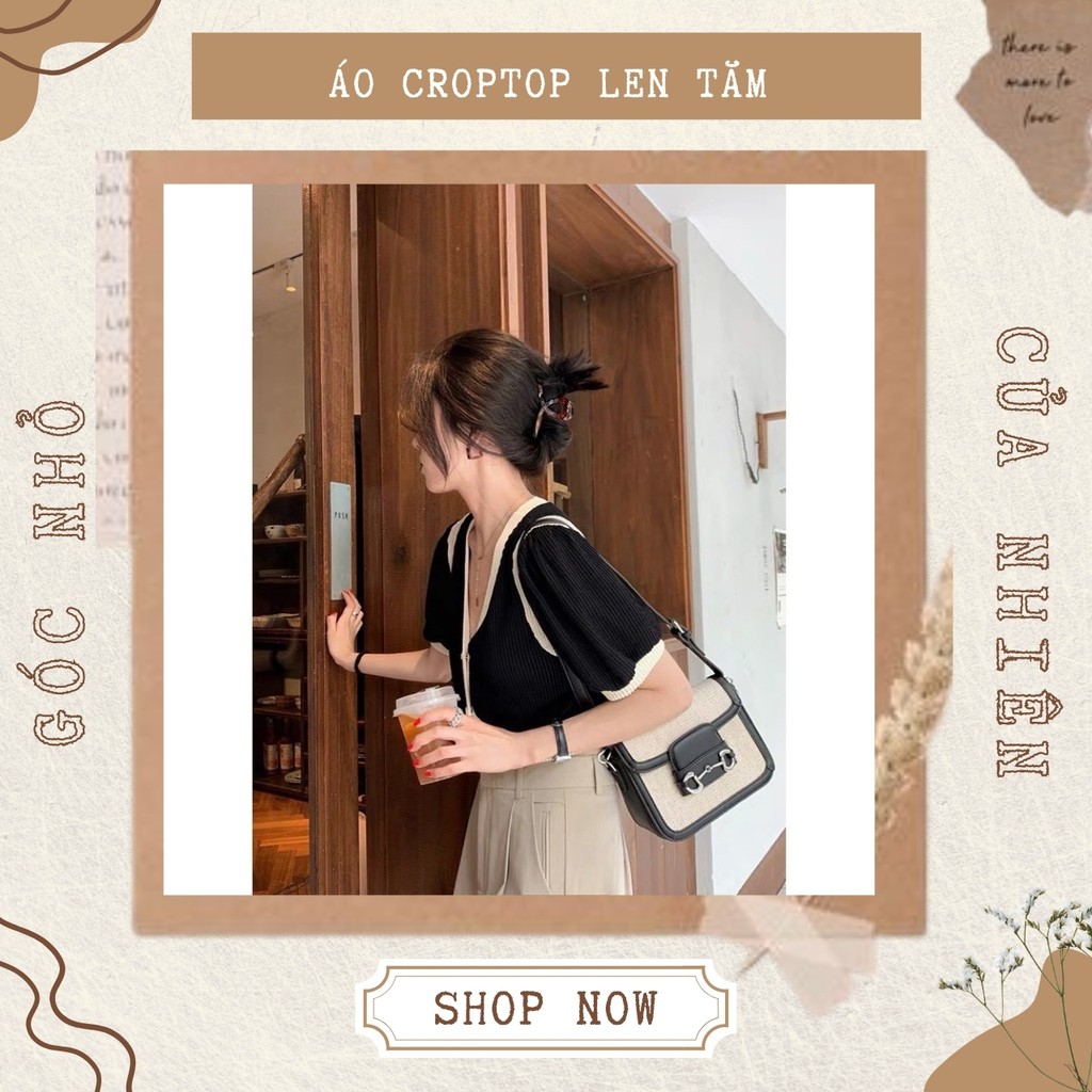 Áo Croptop Nữ Phối Màu Cúc Dọc Quảng Châu (ẢNH THẬT+VIDEO)
