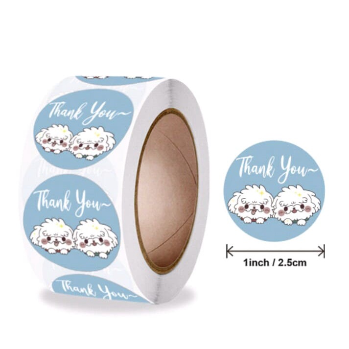 Sticker Thank You hình tròn  - Sticker Factory (500 tem x 2.5cm)