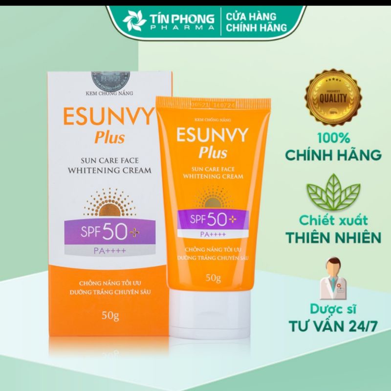 Kem chống nắng dưỡng da esuvy spf 50+ tuýp 30g 50g