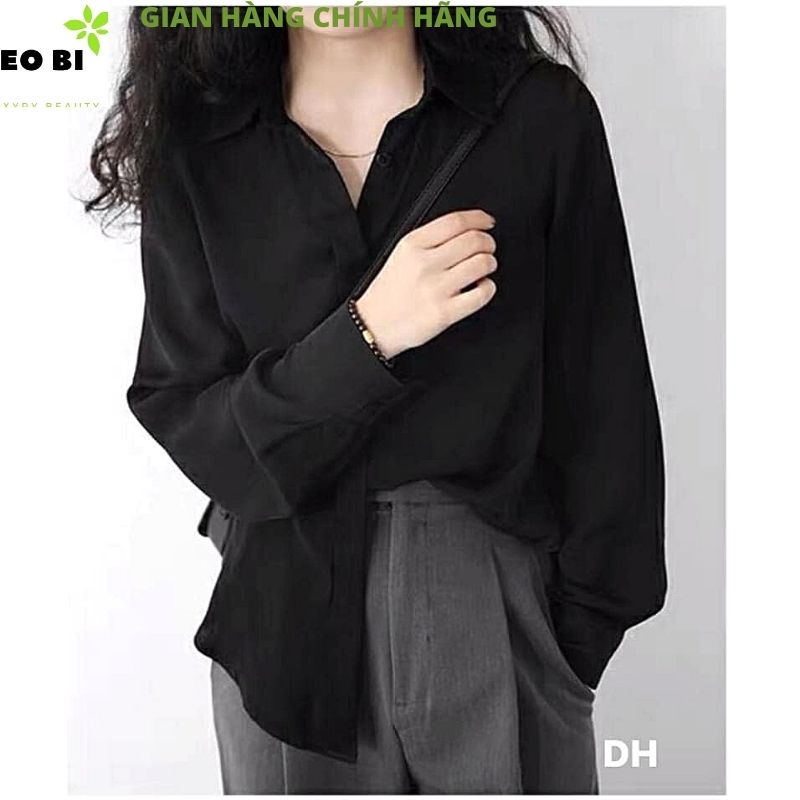 Áo sơmi unisex 2 mầu đen trắng túi hộp form rộng cực xinh ulzzang vintage -EOBI