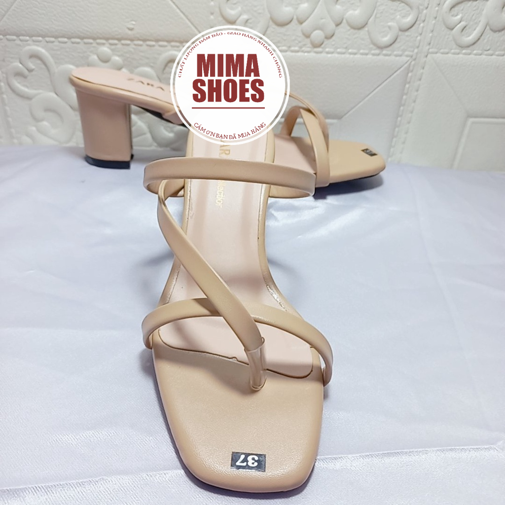 Giày cao gót nữ kẹp ngón gót vuông 6cm đế chống trơn trượt mẫu mới bền đẹp giá tốt