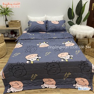 [Siêu sale] Chăn hè ( mền ) trần bông 3 lớp, chat chọn mẫu Bò Xám (Được lựa mẫu)