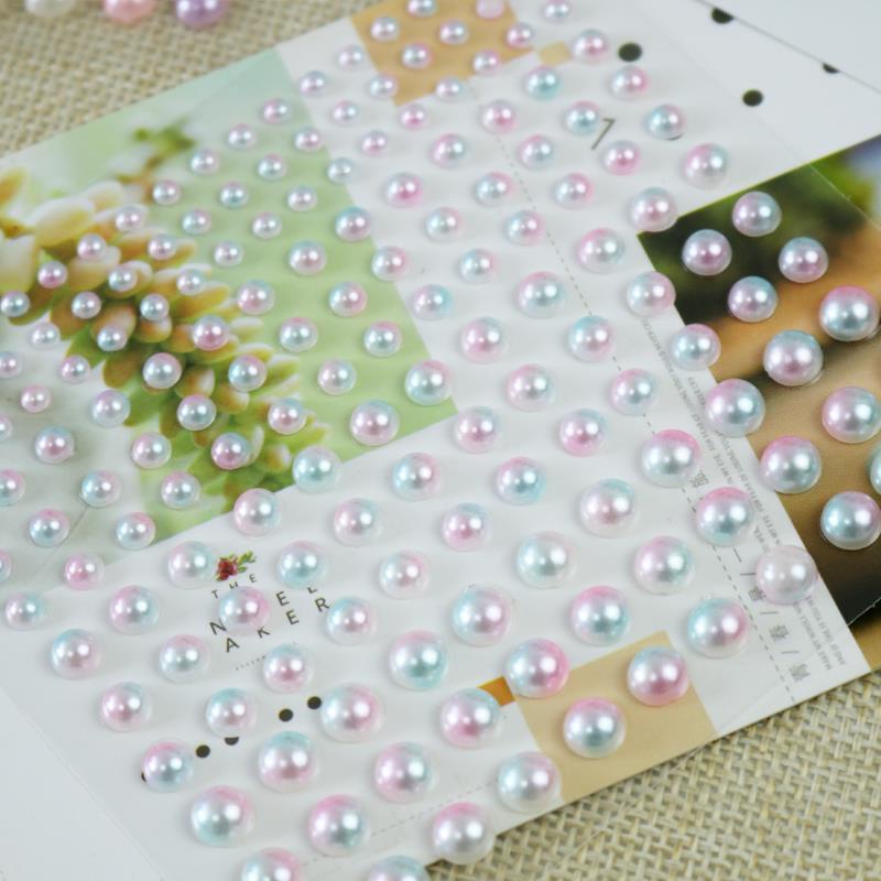 Qingpingle Mặt nạ mắt dạng dán đuôi đính kim cương ngọc trai trắng trang điểm thủ công cho album ảnh | BigBuy360 - bigbuy360.vn