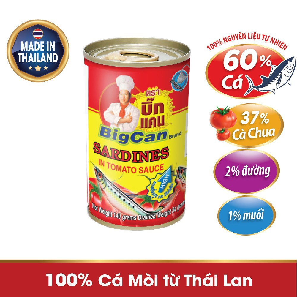 Cá Mòi/ Cá Nục hộp sốt cà chua BigCan 140g