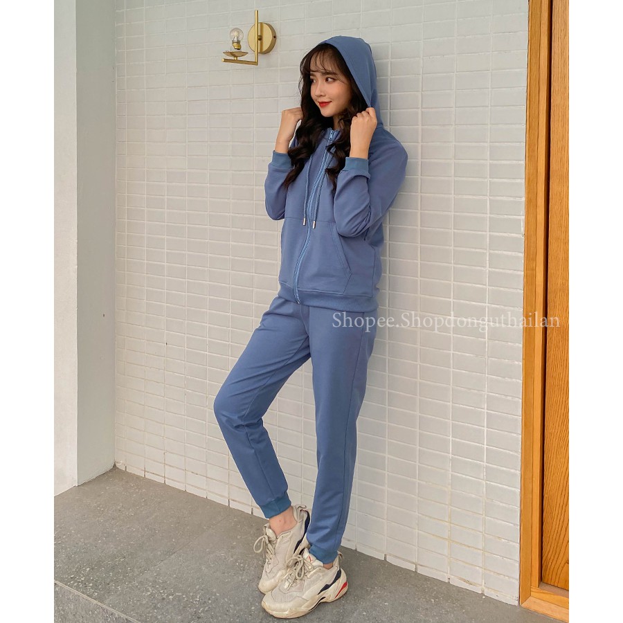 Bộ Hoodie nỉ da cá cotton cao cấp