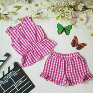 💥SALE+FS 99K💥ĐỒ BỘ KATE HOẠ TIẾT SỌC CARO BÉ GÁI SIZE1 (5_8kg)