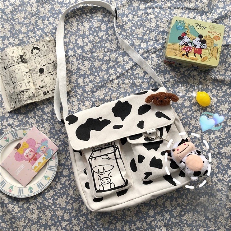 [Mã FAMAYWA2 giảm 10k đơn từ 50k] Túi Đeo Chéo Vải Bò Sữa Nắp | BigBuy360 - bigbuy360.vn