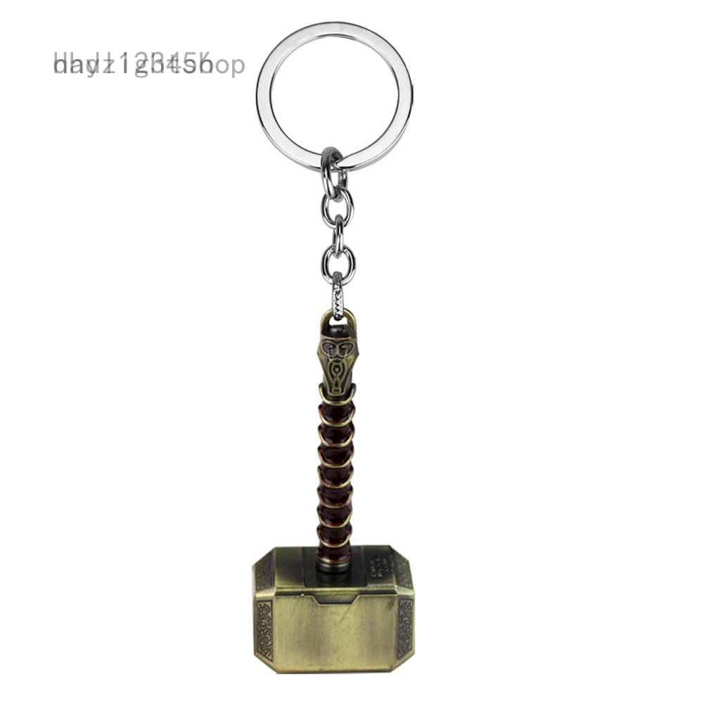 DL New Creative God Thor Hammer Shaped Metal Keychain Key Chain Keyring Bag 4inches Pendant Ornament