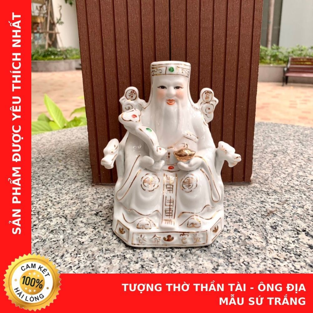 Tượng Thờ Thần Tài Ông Địa Sứ Trắng - Hàng Đẹp - Cửa Hàng Chú Sa Di Hoan Hỉ