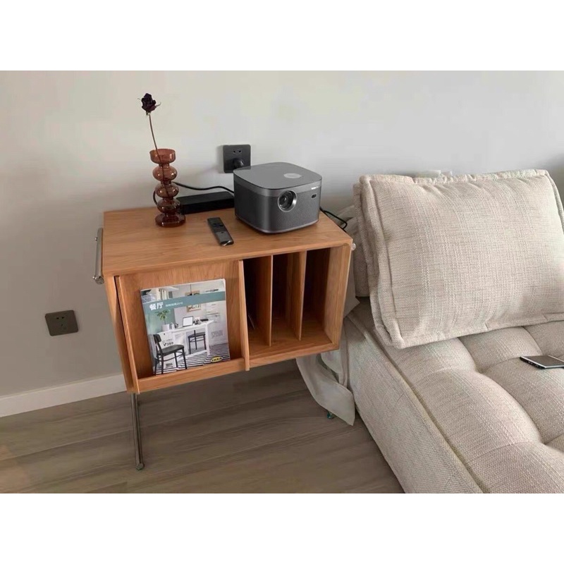 Kệ gỗ đựng đĩa than vinyl, tạp chí, sách báo phong cách Bắc Âu
