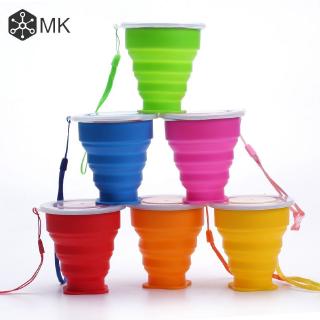 Cốc uống nước silicon 300ml có nắp đậy xếp gọn tiện dụng