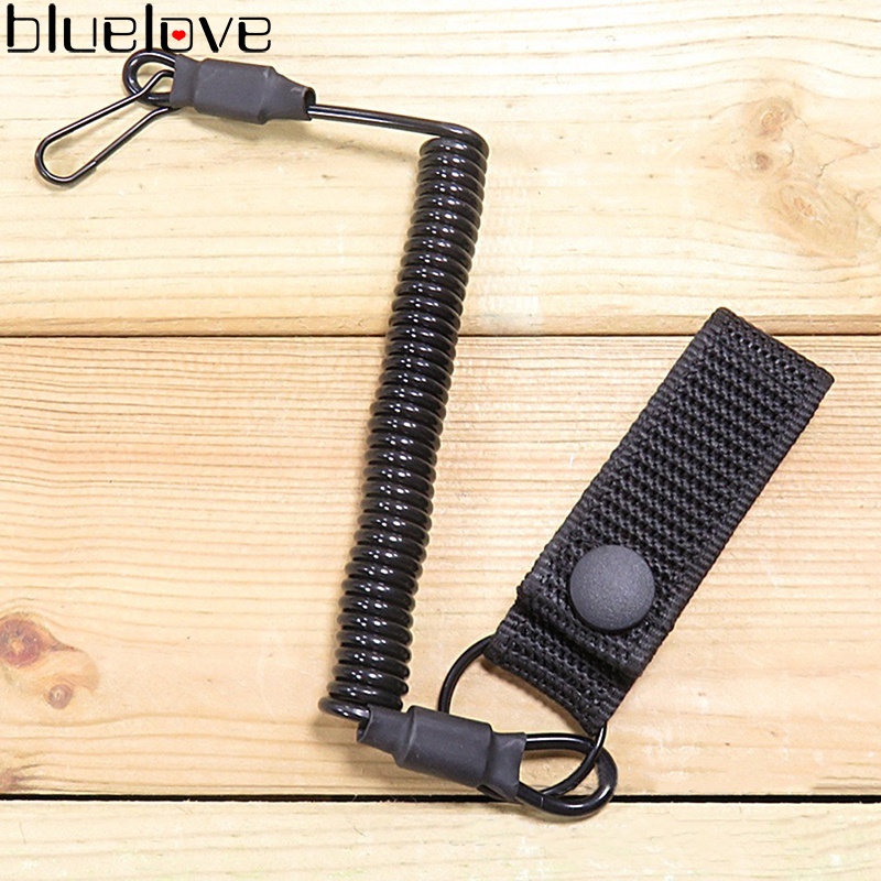 [Chất Lượng Cao Khóa Lò Xo Dây Nylon Chiến Thuật Ngoài Trời] [Dây Lò Xo Đen Có Thể Thu Vào] [Phụ Kiện