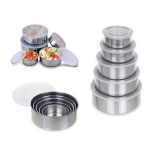 Bộ 5 Bát Inox Cao Cấp , Hộp Inox Đựng Thức Ăn Nhiều Kích Thước Có nắp Đậy Thực Phẩm Siêu Tiện Dụng 💕 Freeship
