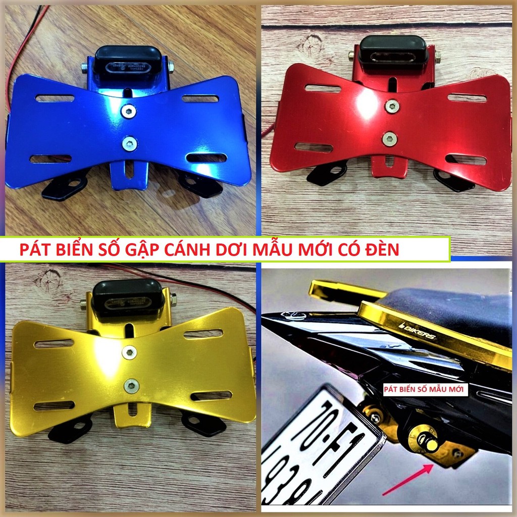 Bát piển số gập đút gầm Ex 155 , 150 , Winner x có đèn soi biển loại dày hàng đẹp chống rung lắc mẫu mới