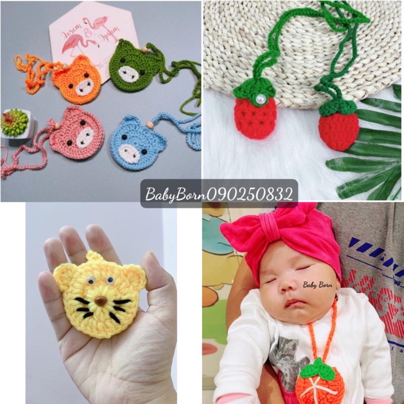 {Chọn mẫu}  - Túi đựng tỏi, túi đeo tránh vía, túi len đựng tỏi cho bé.