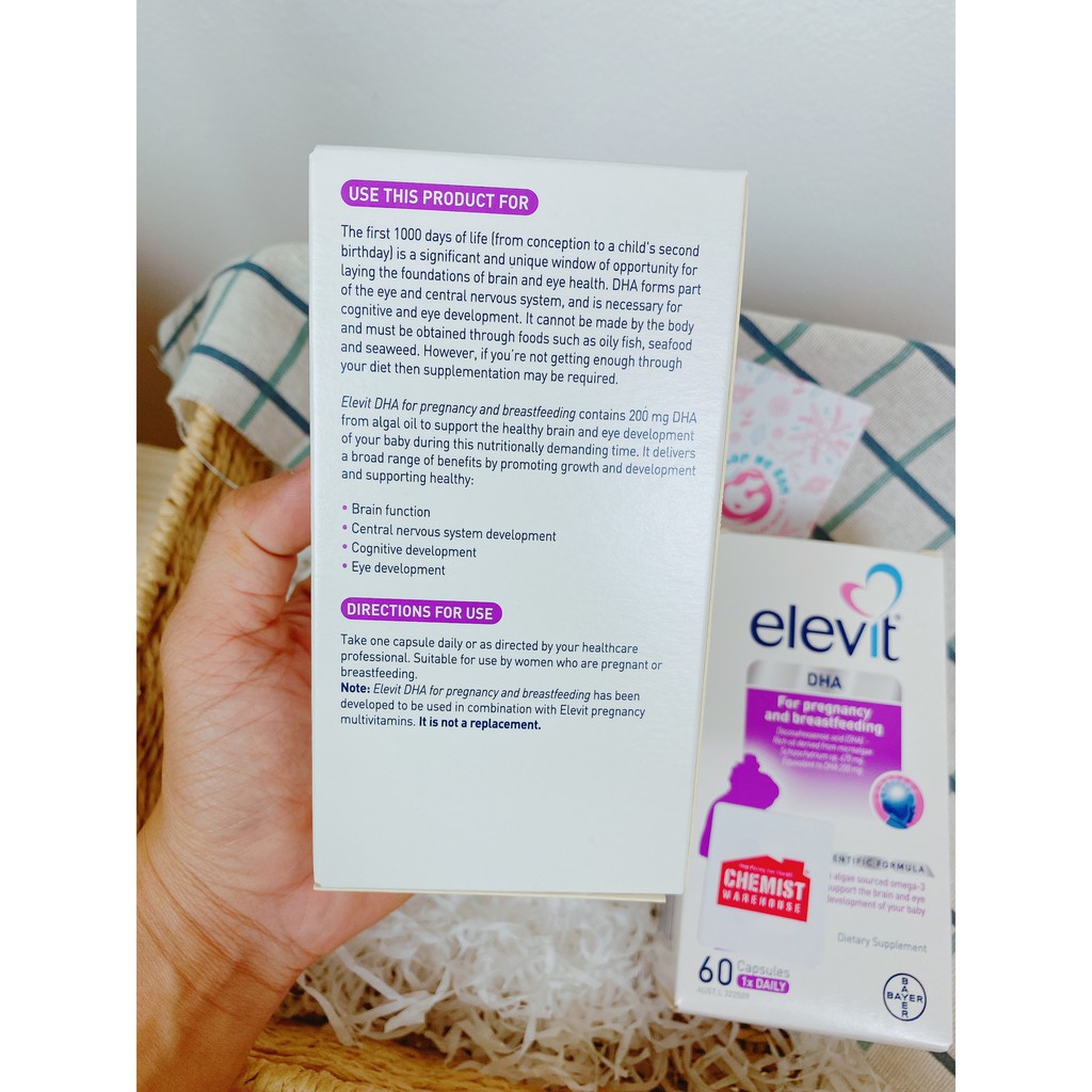 [Có Tem Chemist] Elevit DHA for Pregnancy and Breastfeeding, Elevit DHA bầu, Elevit DHA sau sinh 60v (Date 11/2021)