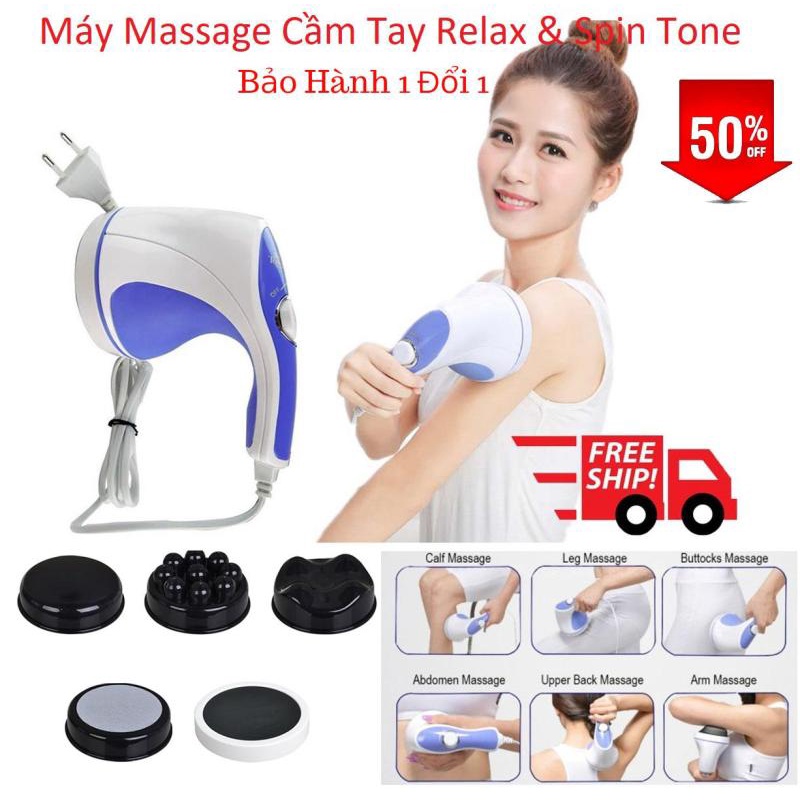 Máy mát xa cầm tay Relax and Spin Tone - Máy massage nhỏ gọn chất liệu cao cấp giúp lưu thông tuần hoàn khí huyết