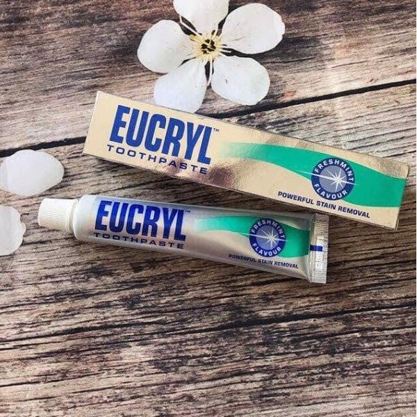 Combo kem và bột tẩy trắng răng hương bạc hà Anh Quốc Eucryl Freshmint