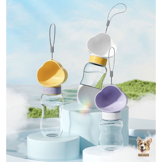 Bình Nước Đi Dạo Cho Chó Mèo Cao Cấp Nhà của Ú - Bình Nước Du Lịch Cho Thú Cưng