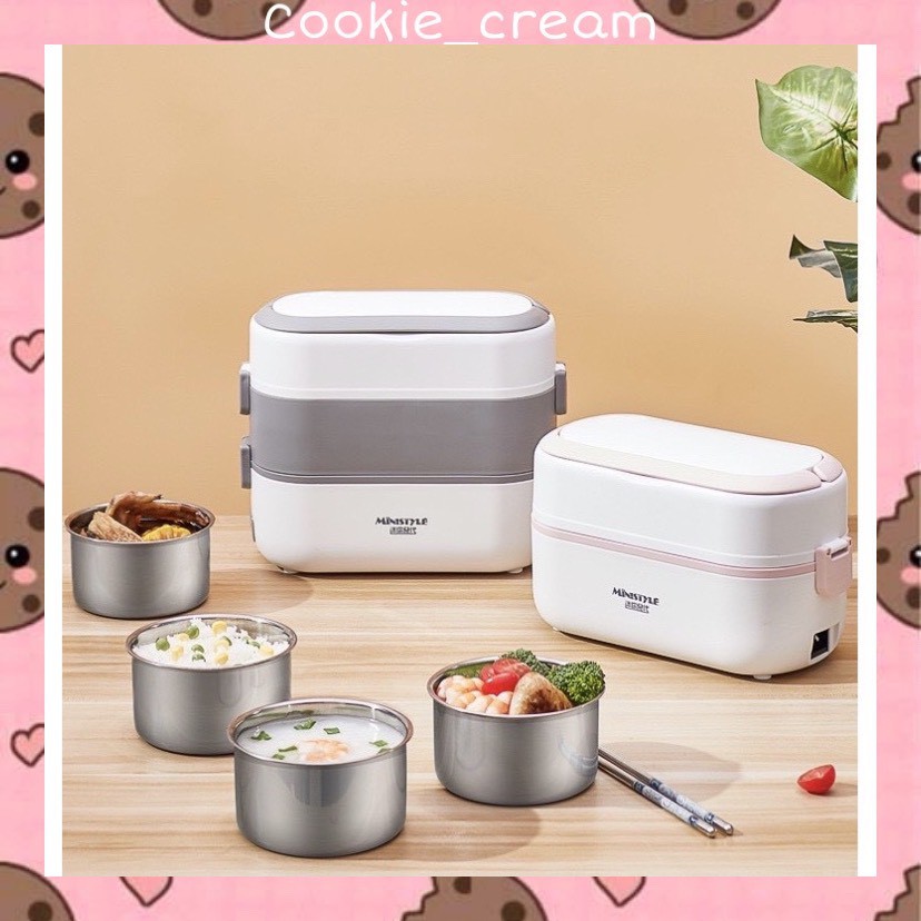 🎀Hàng Cao Cấp🎀Hộp Cơm Cắm Điện MINYSTYLE🎀Cắm Điện 3 Tầng,4 Bát Inox,Giữ Nhiệt,Hâm Nóng,Nấu Chín Thức Ăn🎀BH 3 Tháng🎀 | BigBuy360 - bigbuy360.vn