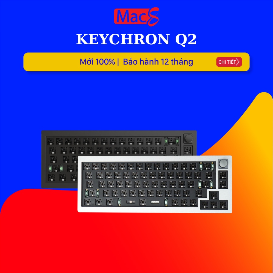 Bàn phím cơ Keychron Q2 Knob (Có Núm Vặn) (QMK / Gasket Mount / Hotswap / RGB) -Bảo hành 12 tháng