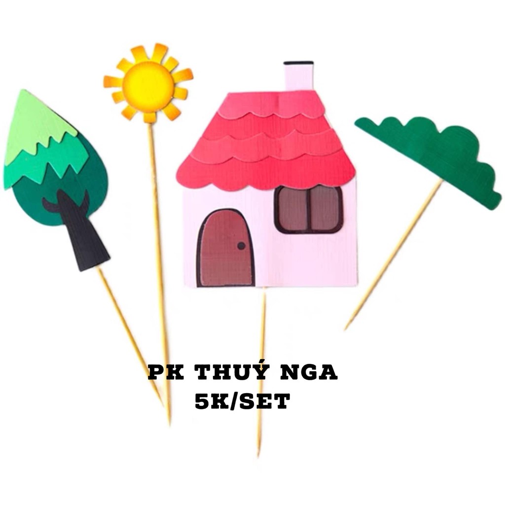 10 set cắm giấy cây nhà và mặt trời