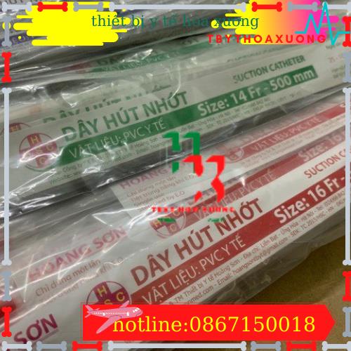 Combo 10 Dây Hút Dịch, Hút Nhớt, Hút Đờm Hoàng Sơn không kiểm soát Các Số 6,8, 10, 12, 14, 16