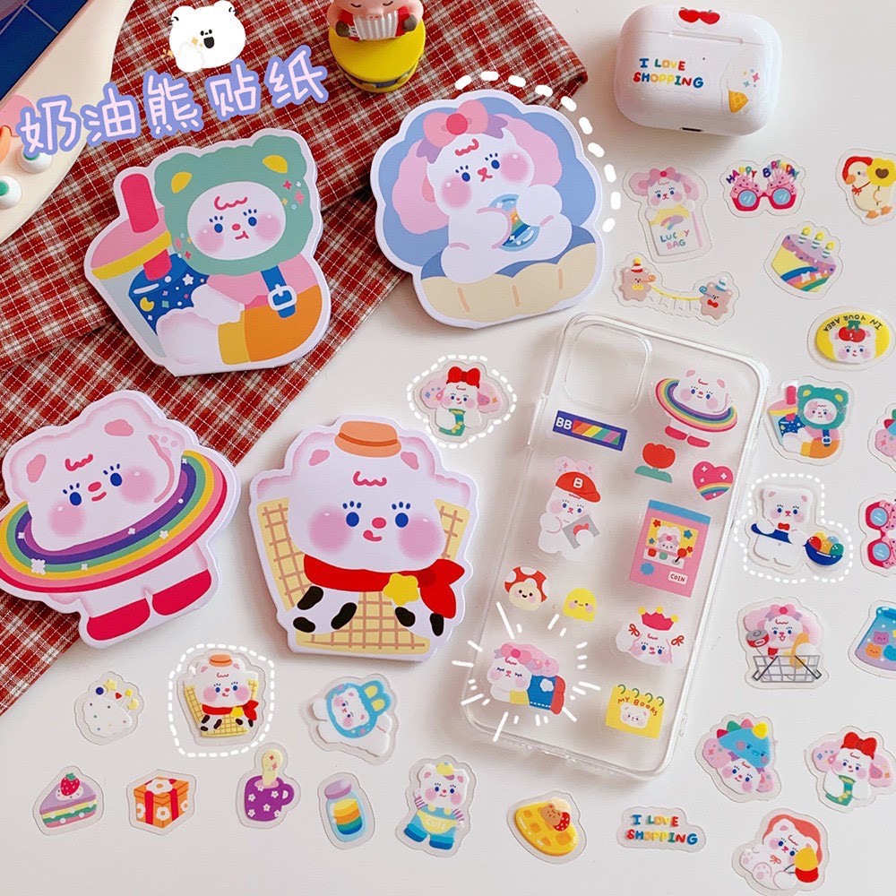 Set 48 miếng stickers dán sổ, dán trang trí phong cách Hàn Quốc - MiuSua