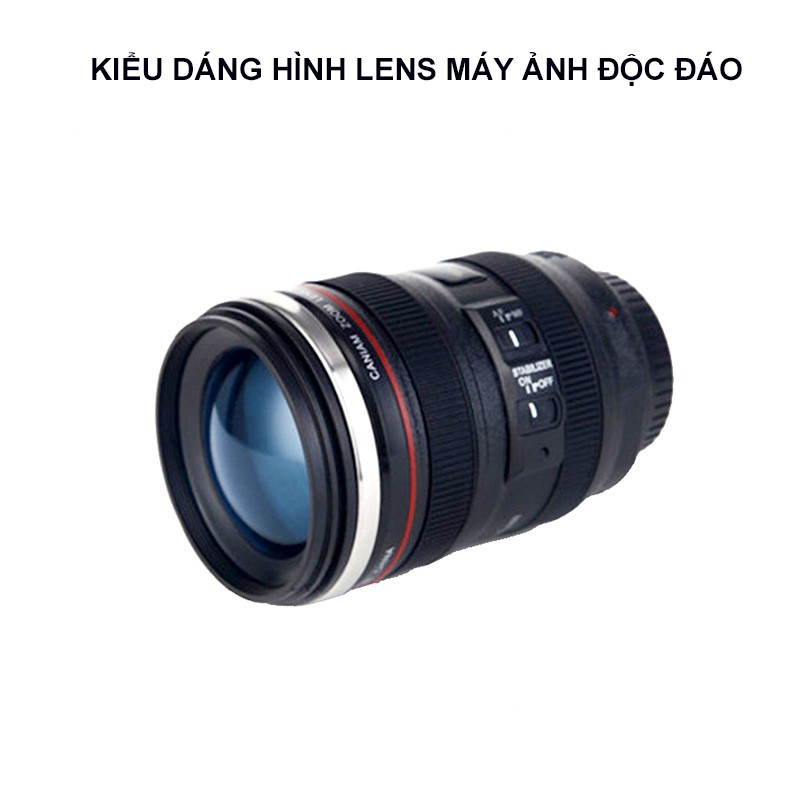 Cốc Cà Phê Hình Ống Kính Lens Máy Ảnh Có Nắp