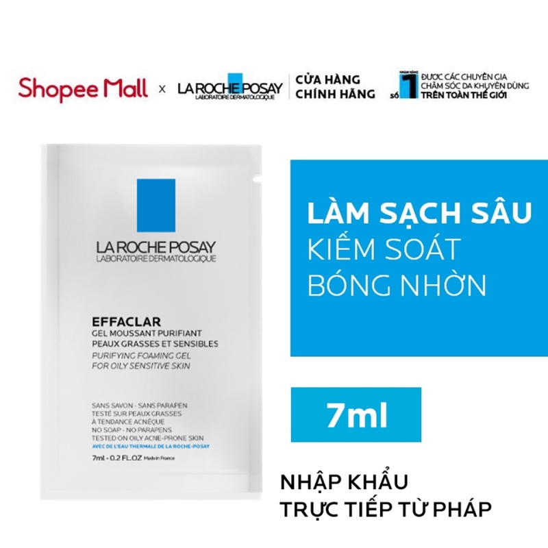 Bộ sản phẩm làm sạch, giảm mụn và chống nắng bảo vệ da La Roche-Posay Effaclar