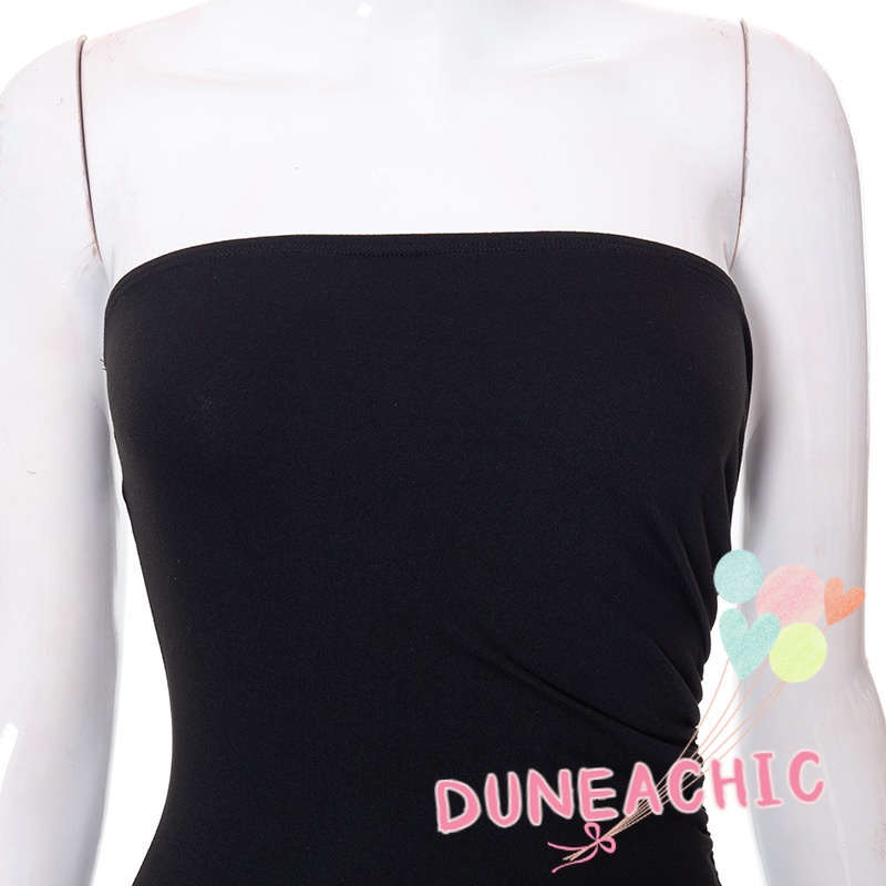 DUNEA Đầm không tay thiết kế xẻ tà phối dây rút quyến rũ cho nữ