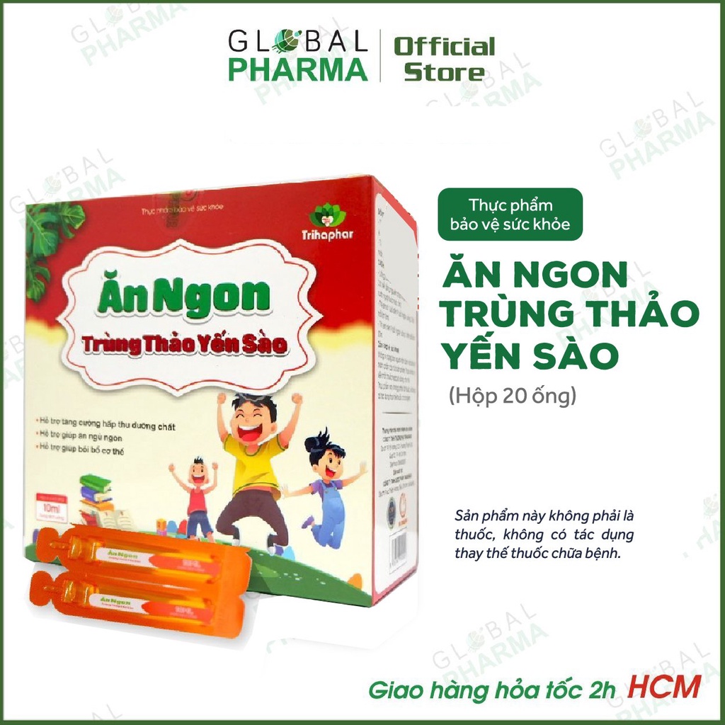 Siro Ăn Ngon Trùng Thảo Yến Sào (Hộp 20 Ống) - Giúp Bé Ăn Ngon, Tăng Đề Kháng