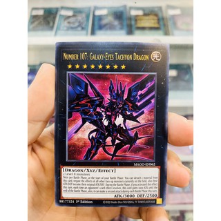 Thẻ Bài Lẻ YugiOh! Mã MAGO-EN062 - Number 107: Galaxy-Eyes Tachyon Dragon - Gold-Letter Rare - 1st Edition