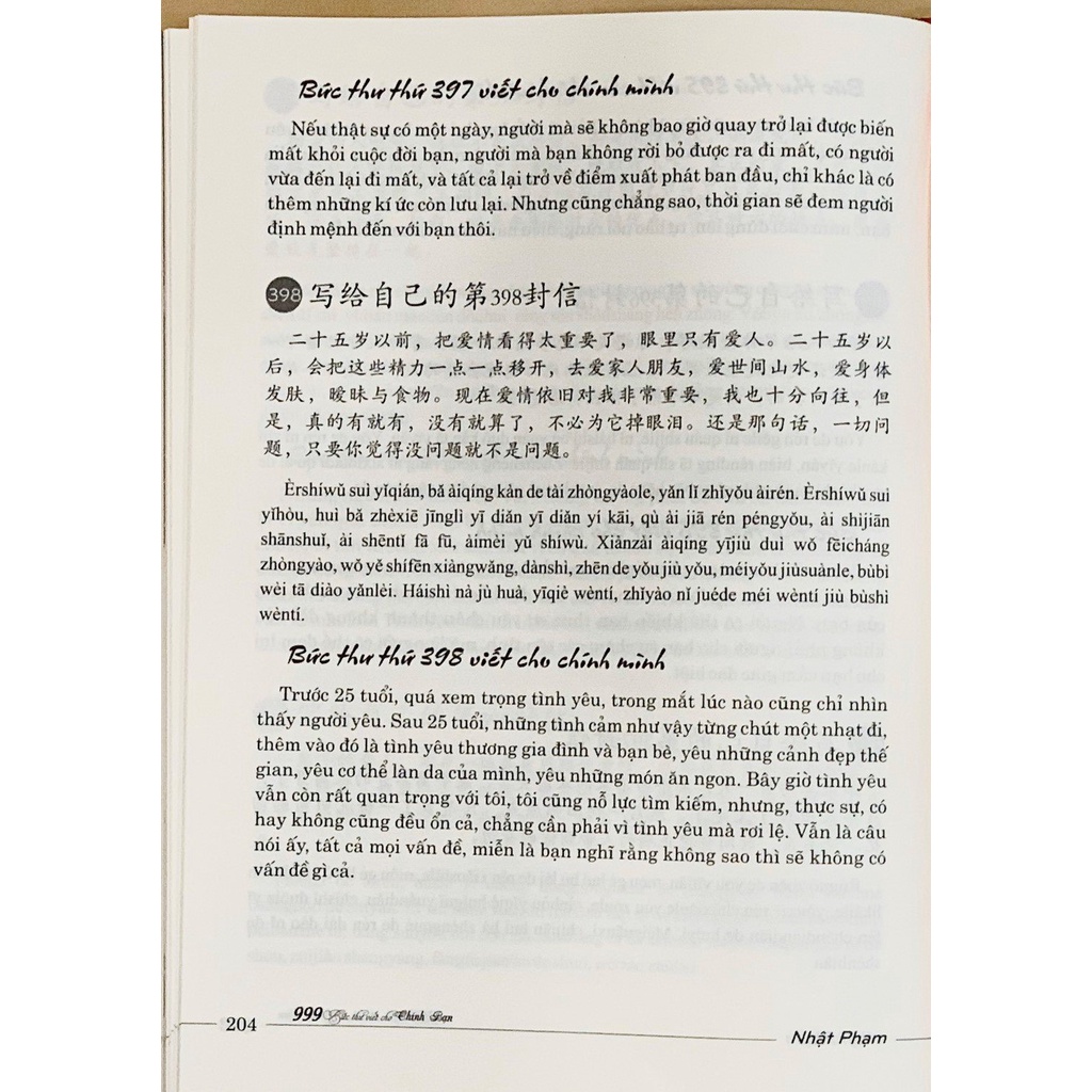Sách - 999 bức thư viết cho chính bạn song ngữ Trung việt có phiên âm - Phiên bản cao cấp