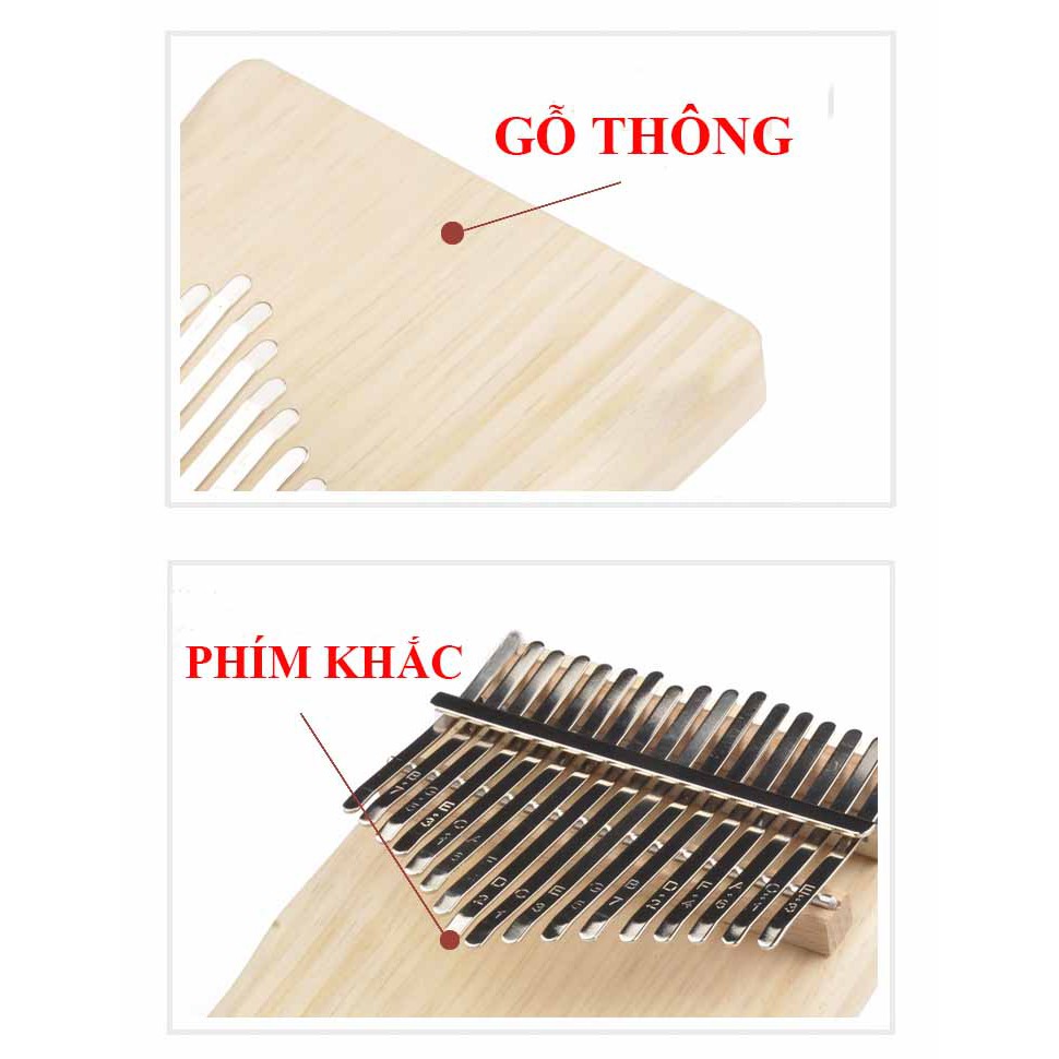 Đàn Kalimba 17 Phím, Đàn Kalimba 21 phím Anca Nguyên Khối, Đàn Kalimba Giá Rẻ 17 Phím, Đầy Đủ Phụ Kiện