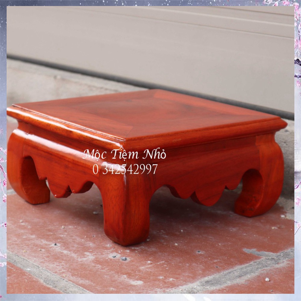 Đế chân quỳ gỗ hương - Kỷ vuông gỗ - Đôn gỗ hương cao 8cm