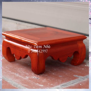 Đế chân quỳ gỗ hương - Kỷ vuông gỗ - Đôn gỗ hương cao 8cm