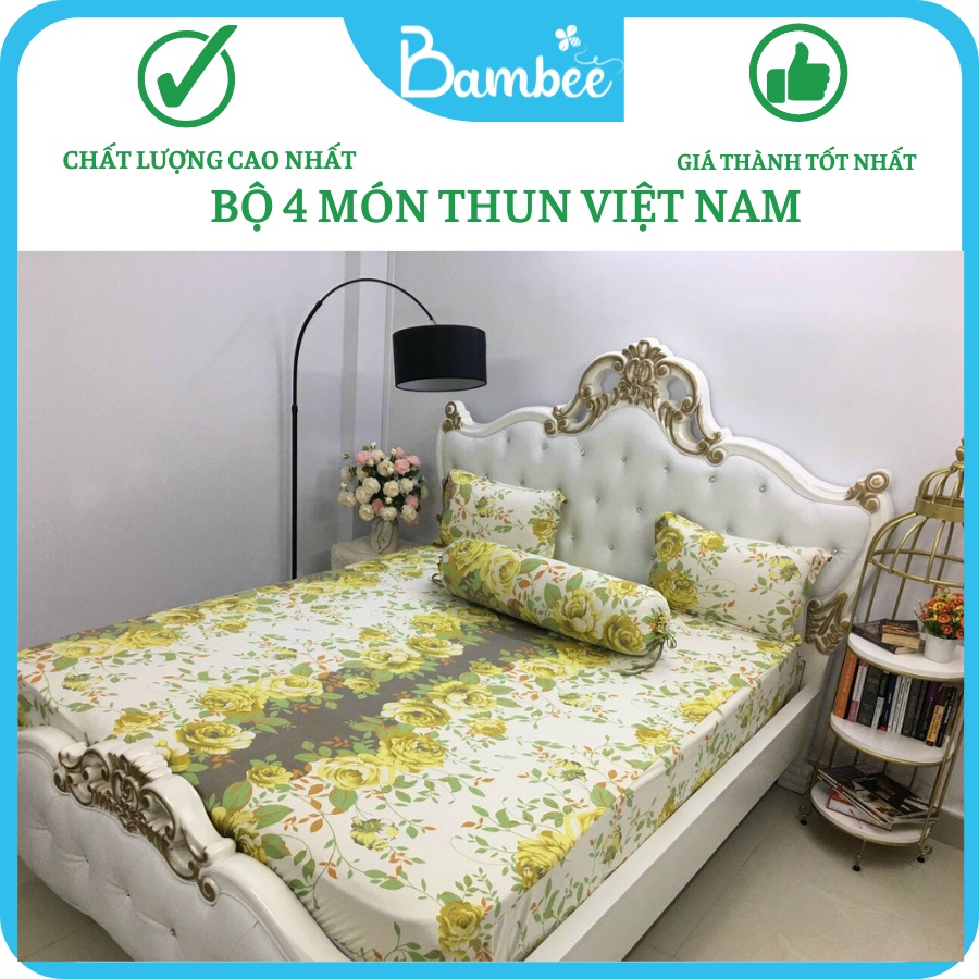 Bộ Ga Thun Lạnh Hàn Quốc, Bộ Drap Thun Hàn Quốc 4 món