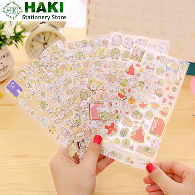 Sticker cute, hình dán sticker cute hoạt hình HAKI trang trí sổ đáng yêu dễ thương giá rẻ ST13