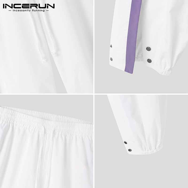 INCERUN Đàn ông Thời trang Dây rút Trắng Thắt lưng Thắt lưng Chia đôi Quần dài Lỏng