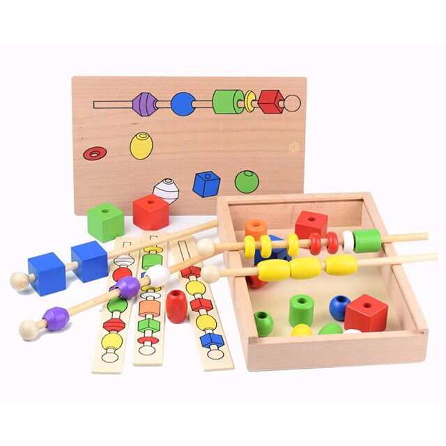 Đồ Chơi Giáo Dục♥️ Đồ Chơi Bộ Que Xâu Hạt MONTESSORI( Cam kết hàng loại 1)