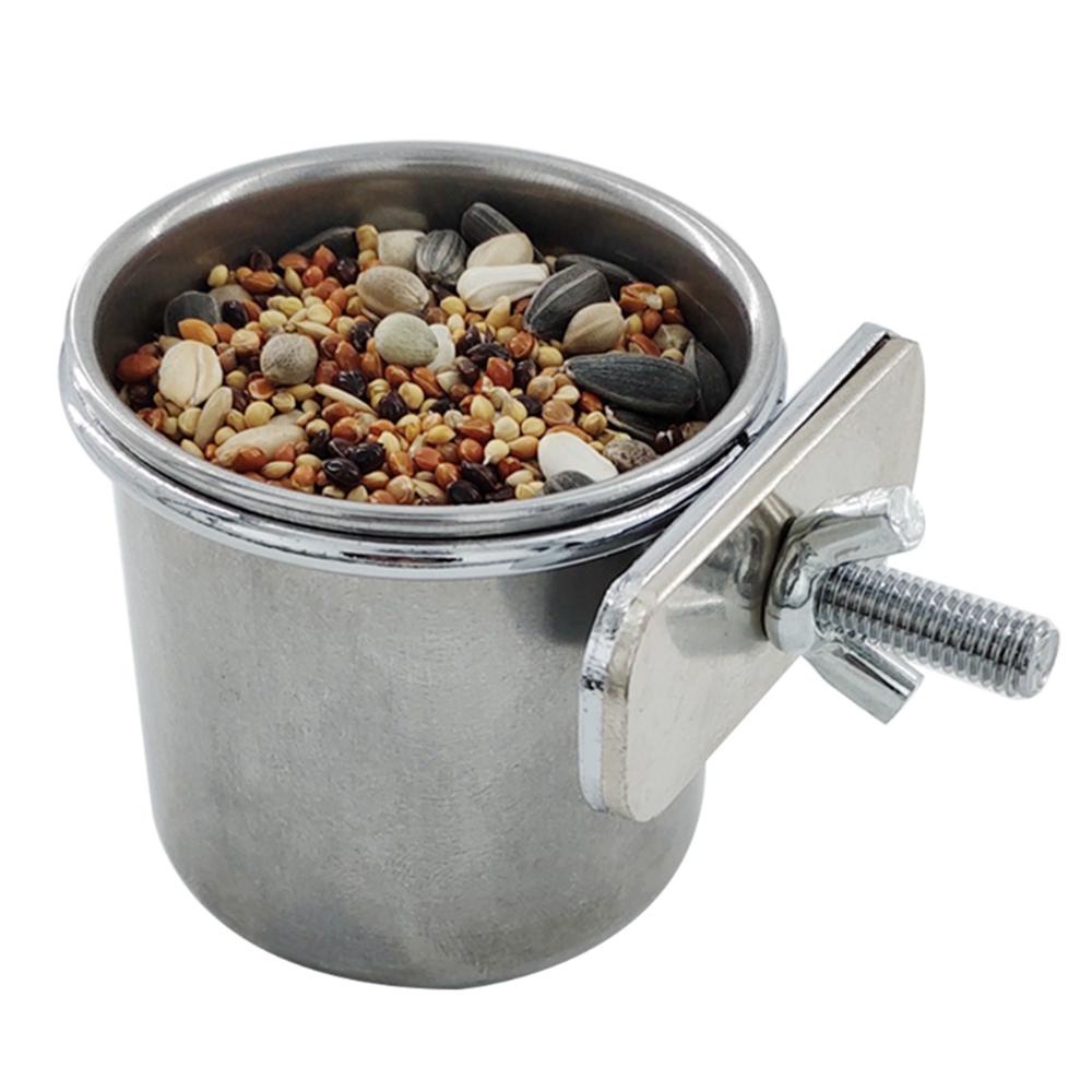 Cốc Đựng Thức Ăn Bằng Thép Không Gỉ Cho Chim Vẹt