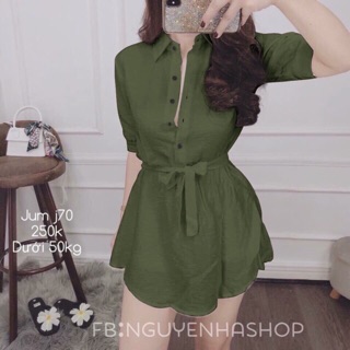 Đầm sơ mi cột eo