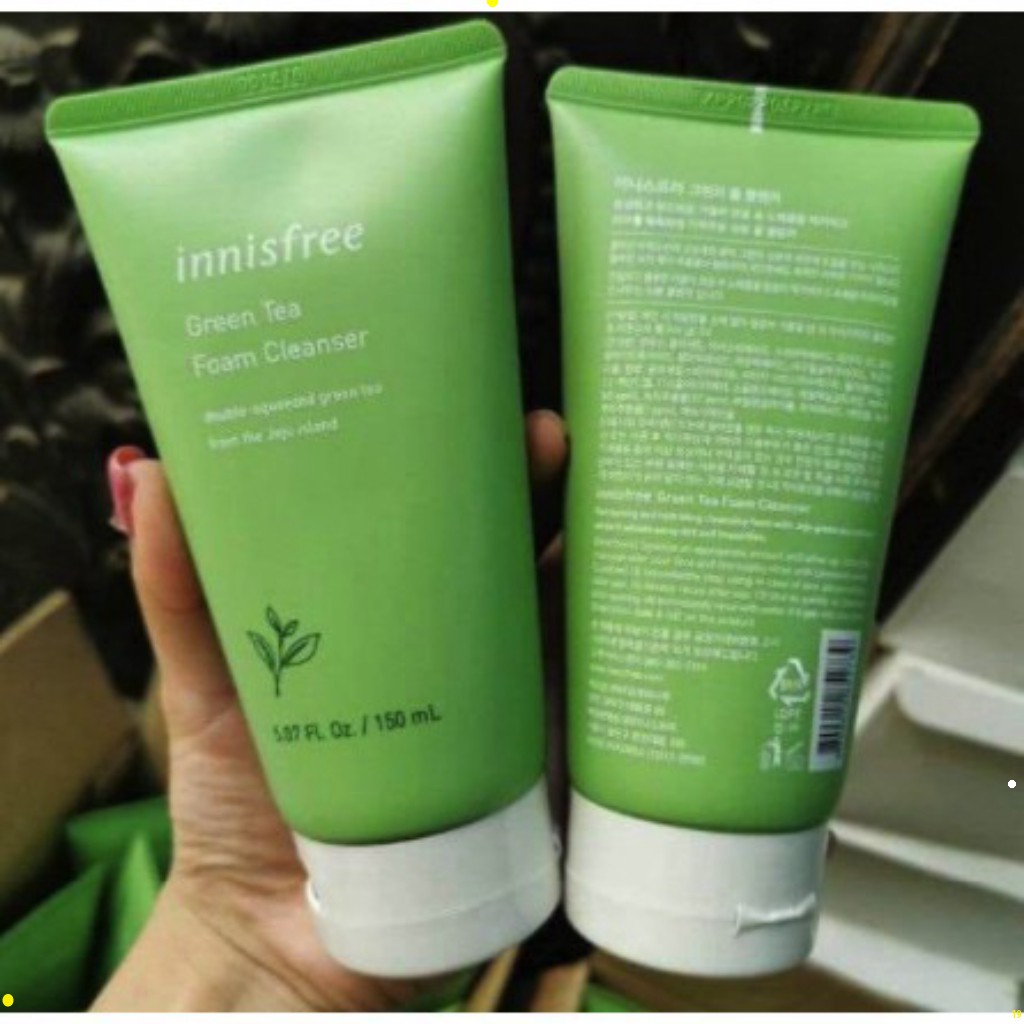 sữa rửa mặt trà Xanh innisfree green tea cleansing foam 150ml hàn quốc, trắng da cao cấp trị sạch mụn dưỡng ẩm cho nữ ME