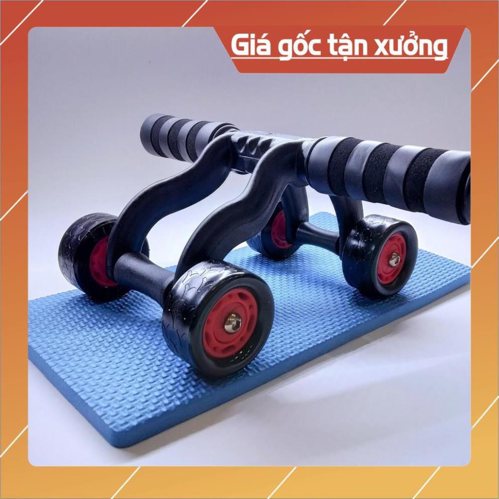 [Giảm 50%] Con Lăn Tập Cơ Bụng 4 Bánh Roller + Tặng Thảm Lót