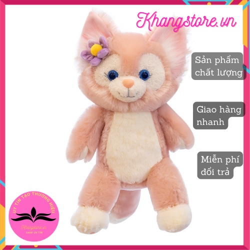 Thú gấu nhồi bông, gối ôm hình chú cáo hồng dễ thương làm từ vải và bông cao cấp an toàn cho trẻ nhỏ, size 40cm